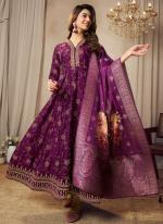 Silk Magenta Party Wear Embroidery Work Readymade Anarkali Suit